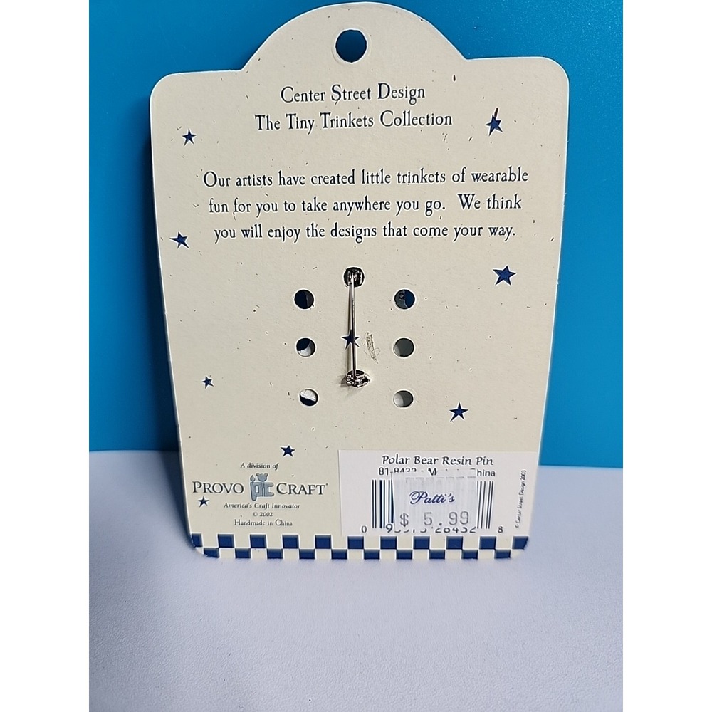 Center Street Design Tiny Trinkets Polar Bear Resin Pin Candy Cane Christmas - Picture 3 of 5